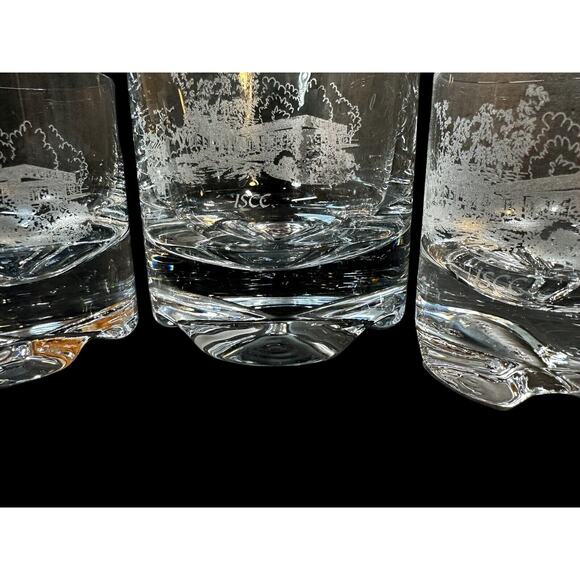 Krosno Poland 6 Heavy Bottom Bar Glasses And Decanter - Picture 6 of 12